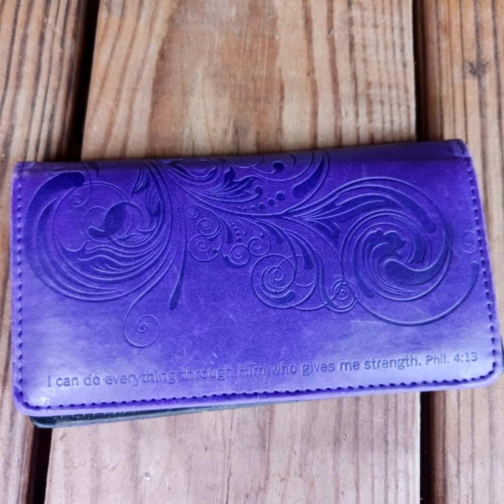 Purple tooled Leather Wallet